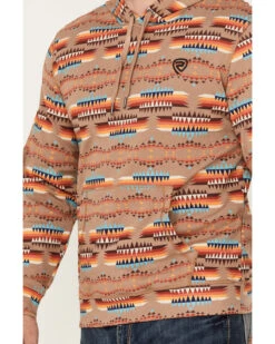 Rock & Roll Denim Men's Southwestern Print Hooded Sweatshirt -Optimal Clothing Store 2000385202 280 P3