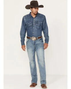 Rock & Roll Denim Men's Double Barrel Medium Vintage Wash Straight Reflex Denim Jeans -Optimal Clothing Store 2000386195 414 P3