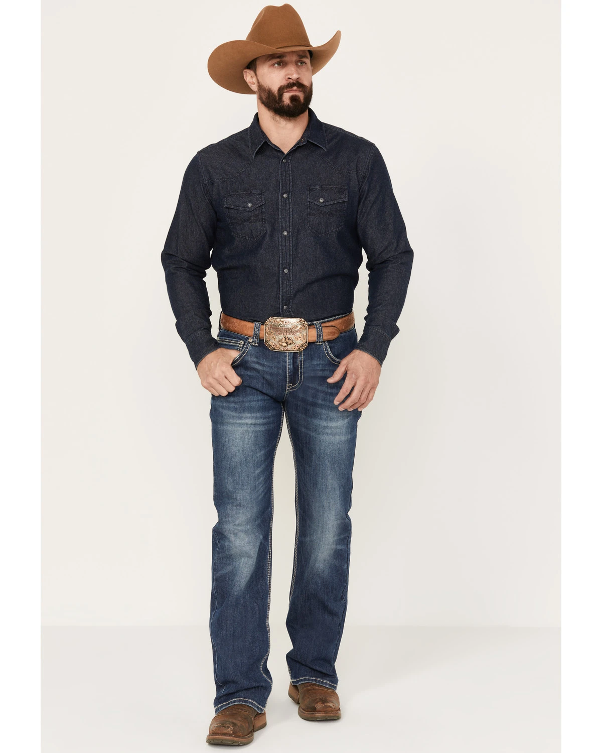 Rock & Roll Denim Men's Medium Wash Straight Reflex Denim Jeans 3 Rock & Roll Denim Men's Medium Wash Straight Reflex Denim Jeans - Image 3