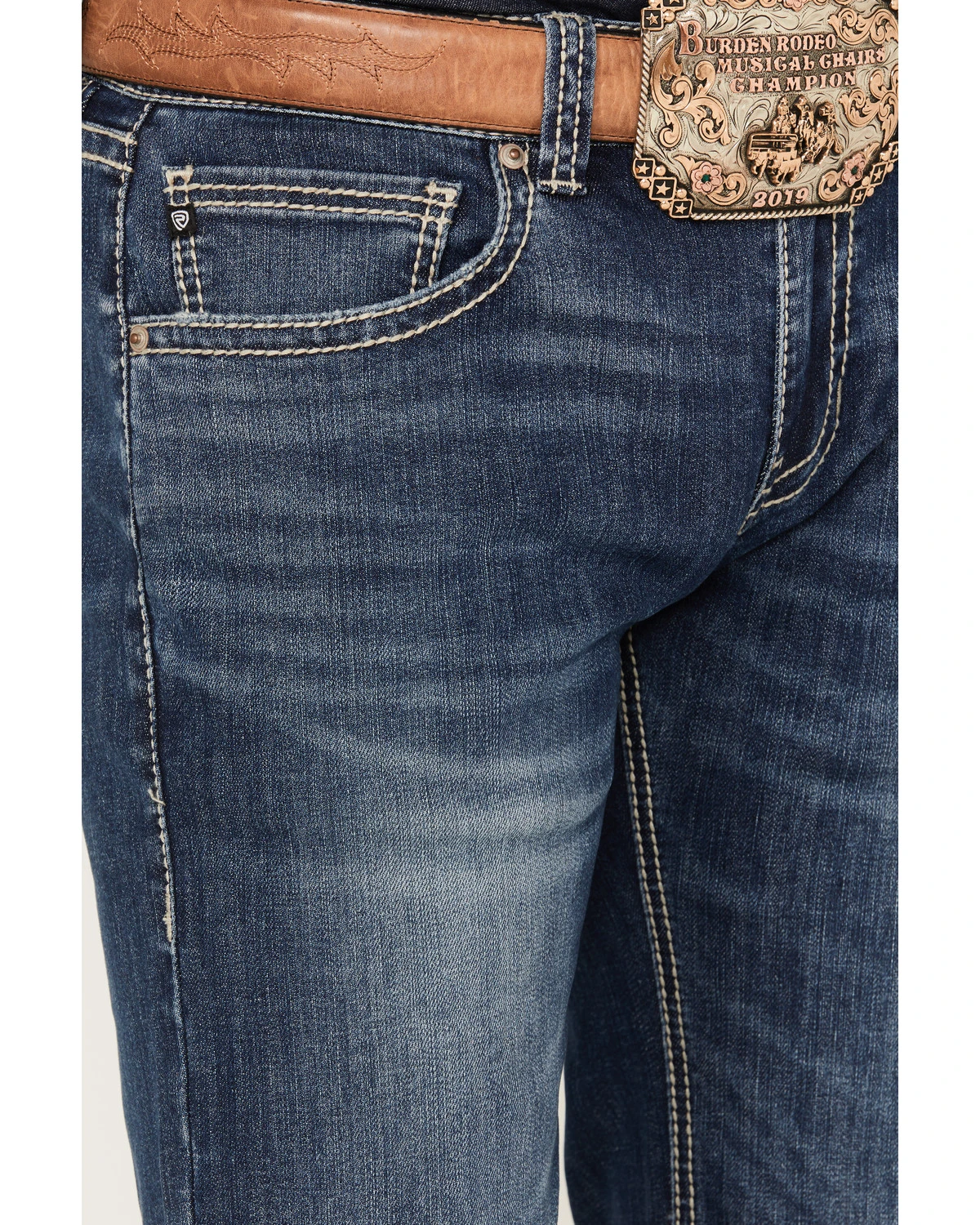 Rock & Roll Denim Men's Medium Wash Straight Reflex Denim Jeans 4 Rock & Roll Denim Men's Medium Wash Straight Reflex Denim Jeans - Image 4