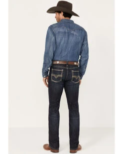 Rock & Roll Denim Men's Revolver Dark Vintage Wash Slim Straight Reflex Denim Jeans