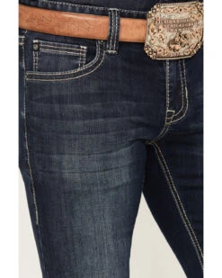 Rock & Roll Denim Men's Rifle Dark Vintage Wash Skinny Reflex Denim Jeans -Optimal Clothing Store 2000386199 416 P4