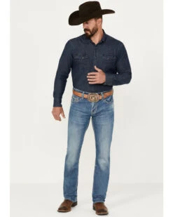 Rock & Roll Denim Men's Rifle Medium Vintage Wash Skinny Stretch ReFlex Denim Jeans -Optimal Clothing Store 2000387630 414 P3