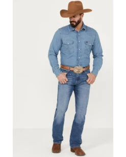 Wrangler Retro Men's Fresian Light Wash Slim Bootcut Stretch Jeans