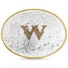 Montana Silversmiths Classic Western Oval Two-Tone Initial Belt Buckle - W