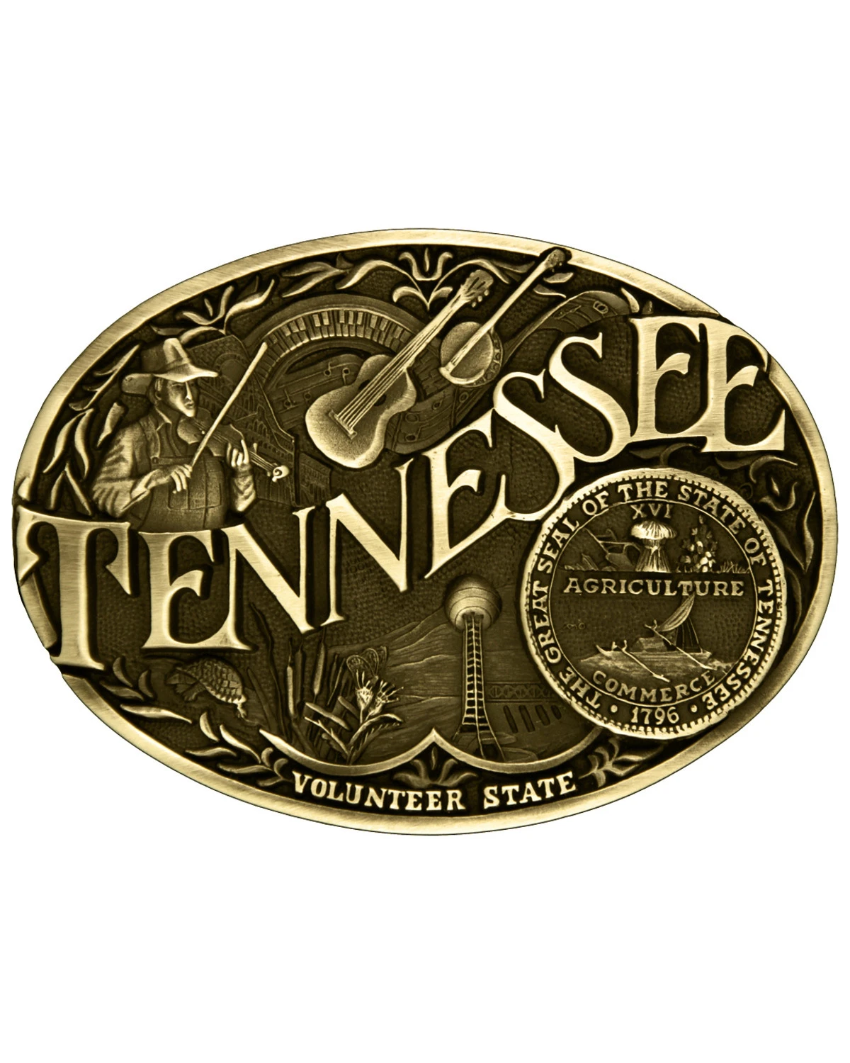 Montana Silversmiths Men's Tennessee State Heritage Attitude Belt Buckle 1 Montana Silversmiths Men's Tennessee State Heritage Attitude Belt Buckle