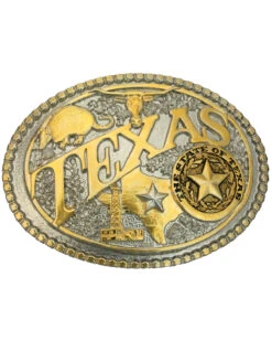 Montana Silversmiths Men's Two-Tone Texas State Heritage Attitude Belt Buckle